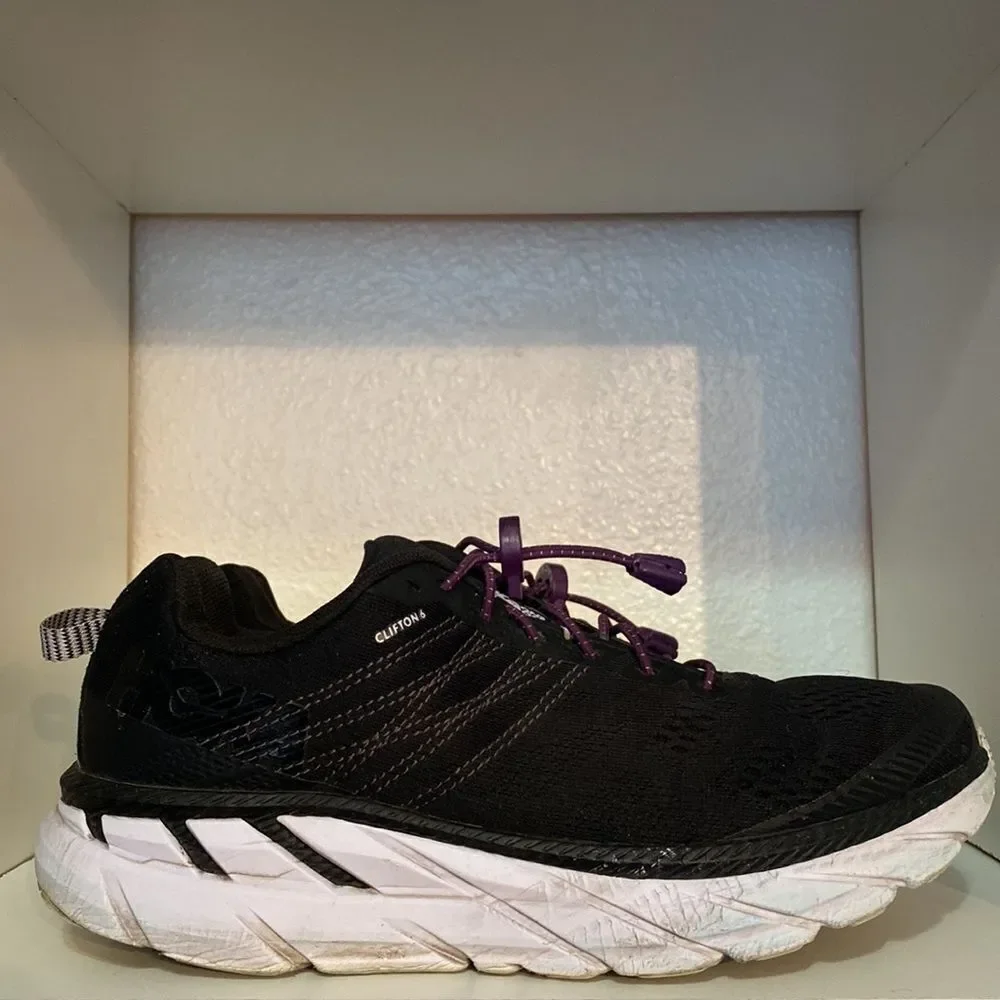 Hoka One One Mens Clifton 6 Black Running Walking Sneakers